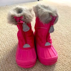 Pink winter boots